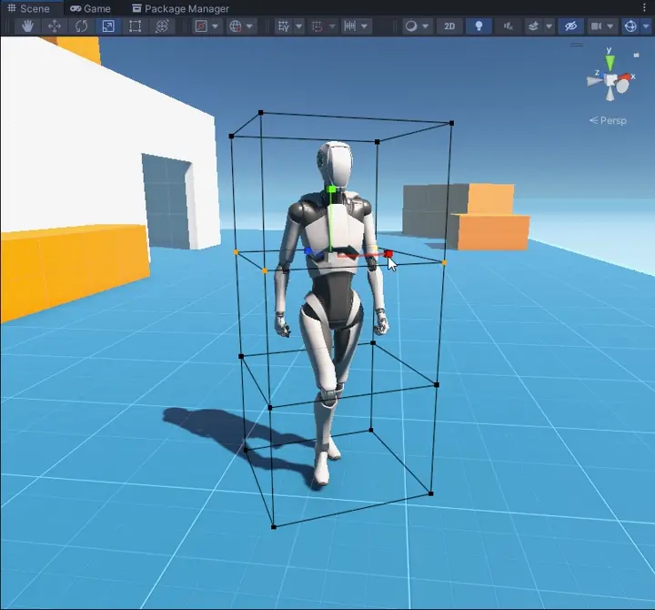 A character being deformed using a lattice